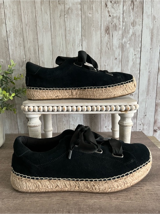 UGG Shoes - UGG Brianna Black Suede Espadrille Platform Sneakers Size 10